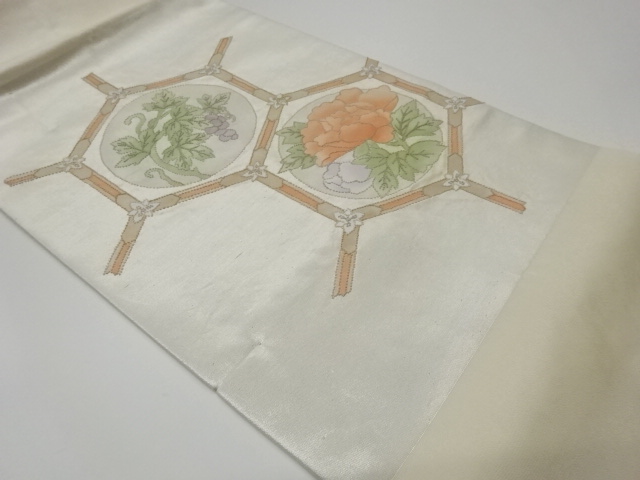 JAPANESE KIMONO / VINTAGE NAGOYA OBI / SAGARA KNOTS / GRAPE & PEONY
